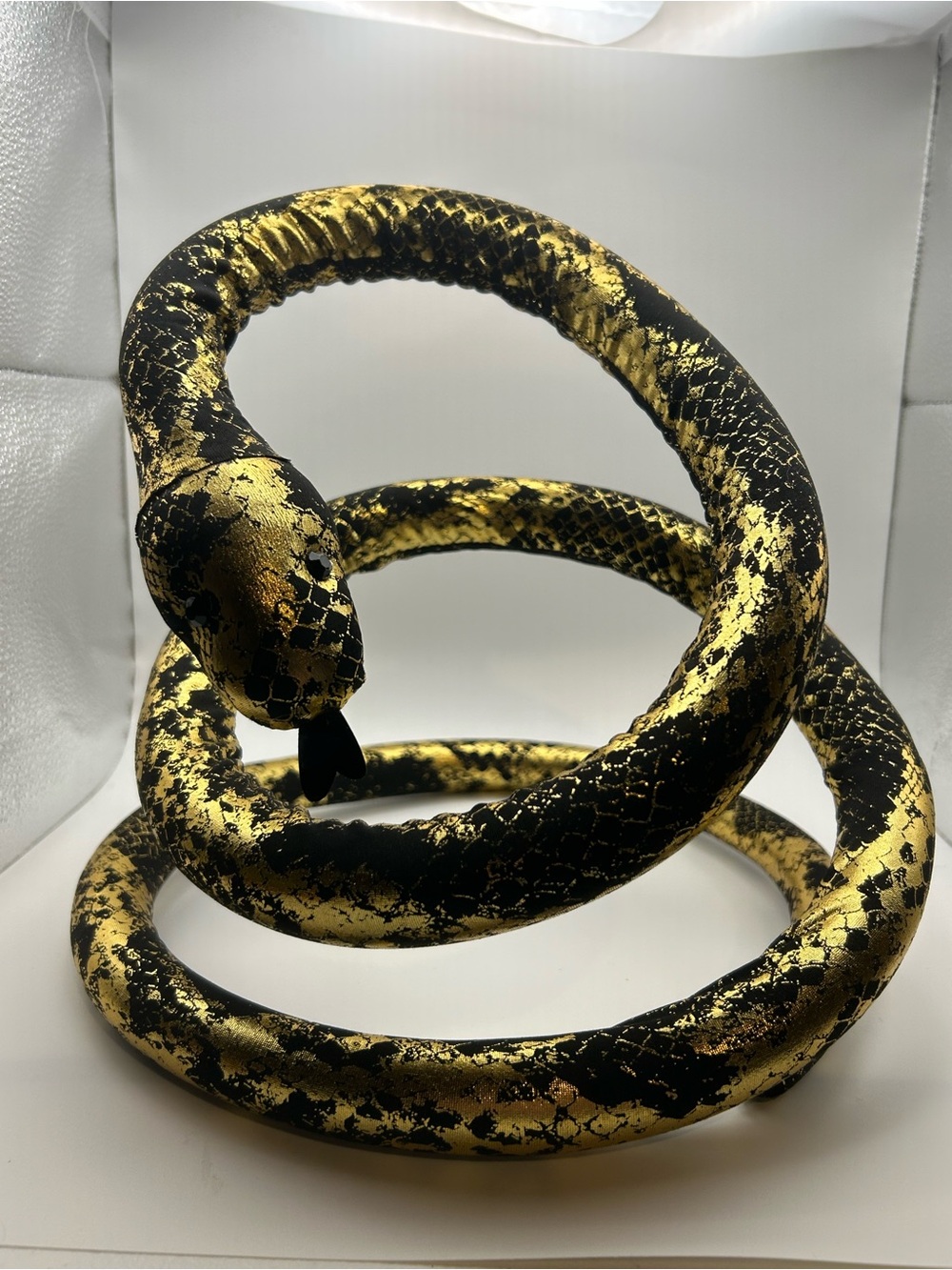 Black and Gold Coiled Snake Reptile Halloween Costume Accessory